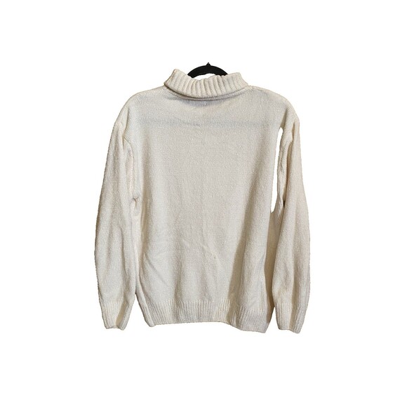 SF Snowflake Ivory Knit Turtleneck Pullover Women's Sweater size M/L - Picture 7 of 10
